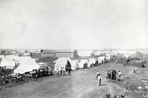 Building Construction Prints: Tent City In Ok 1901 Pedestrians Walking