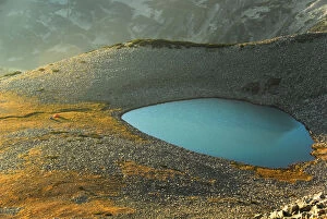 Images Dated 5th September 2011: Two tents by a mountain lake