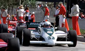 Prints of LONG BEACH, CALIFORNIA - MARCH 30 : Driver Teo Fabi in car #33 from Milan, Italy Legends of the Track: Teo Fabi racecar at Long Beach Grand Prix race 1984