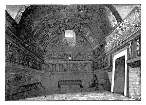 Tepidarium of the thermal baths excavated in 1824 to Pompeii