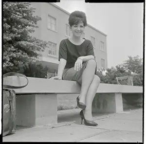 Teresa Stratas Sitting on Bench Outside