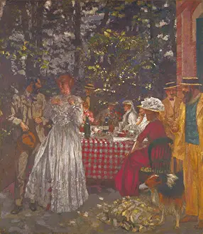 Poetry Prints: The Terrace at Vasouy, the Lunch, 1901. Artist: Vuillard, Édouard (1868-1940)
