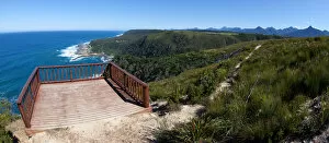 Terrace view on sea shore and jungle, Tsitsikamma National Park, Eastern Cape, South Africa