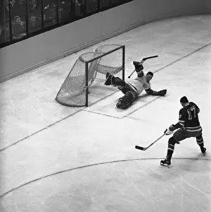 Terry Sawchuk in Hockey Action