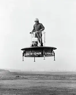 Palo Alto Prints: Test Pilot Demonstrating Use of Flying Platform