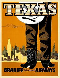 Airline Prints: Texas. Braniff International Airways