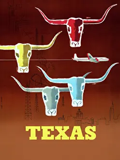 Airline Prints: Texas Longhorns by Air