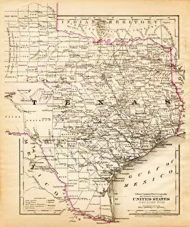 Images Dated 21st February 2017: Texas map 1881