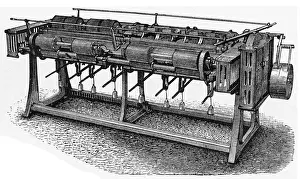 Linen Prints: Textile industry stretching machine