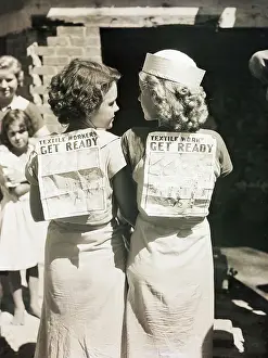 Picketing Prints: Textile Strikers with Signs on Backs