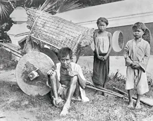 Health Care Prints: Thai Leper and His Children