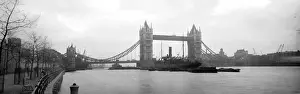 Prints of March 1908: Tower Bridge from Tower Gardens. (Photo by Alfred Hind Robinson/A H Robinson/Getty Images) Alfred Hind Robinson (1864-1950) Prints: Thames Skyline
