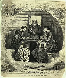 Prayer Prints: Thanksgiving Dinner Scene In Michigan