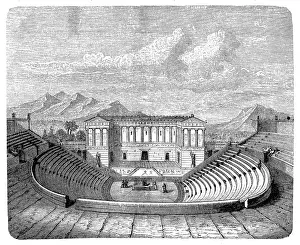 Stage Theater Prints: Theater in Egesta, today Segesta, Sicily, Italy