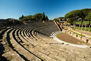 Ruined City Prints: The theatre in the Ancient Roman harbour city of Ostia Antica in Rome, Italy