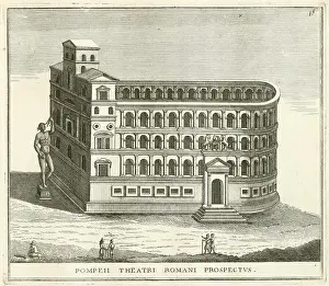 Heritage Buildings Prints: The Theatre of Pompey was the first permanent and stone-built theatre building in ancient Rome