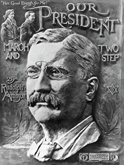 Sheet Music Prints: Theodore Roosevelt Campaign Music Illustration