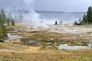 Mist Collection: Thermal area, West Thumb Geysir Basin, Yellowstone National Park, Wyoming, USA