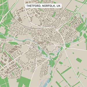 Street Map Collection: Thetford Norfolk UK City Street Map