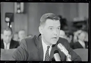 Thomas A Prints: Thomas A. Bolan Speaking at Senate Microphone