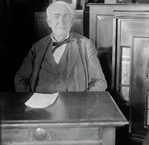 Library Prints: Thomas A. Edison Seated In His Library
