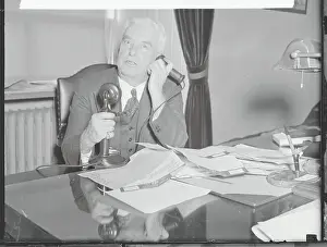 Thomas H Prints: Thomas Cullen Talking on Telephone
