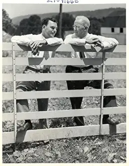 Candidate Prints: Thomas Dewey and Earl Warren on Dairy Farm