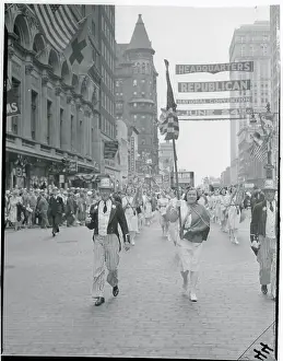 Thomas Dewey Marching in a Parade