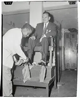 Dewey Prints: Thomas Dewey Receiving a Shoeshine