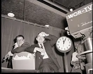 Announcer Prints: Thomas Dewey Relaxing After Television Marathon