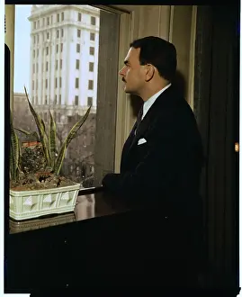 Thomas E Prints: Thomas E. Dewey Looking out of Window