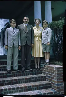 Thomas E Prints: Thomas E. Dewey Outdoors with Family