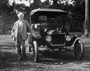 Famous Inventors Prints: Thomas Edison and His 1914 Ford