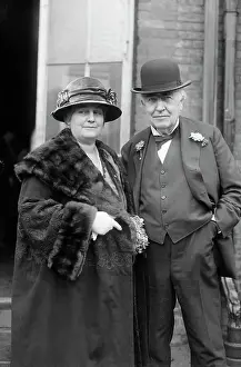 Prints of (Original Caption). Electric wizard celebrates his 75th birthday. Thomas A A Visual Journey Through Innovation: Thomas Edison and His Wife