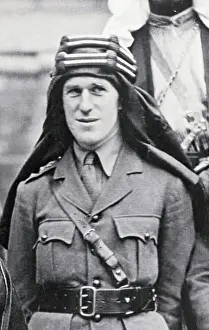 Thomas Edward Lawrence Wearing Headdress
