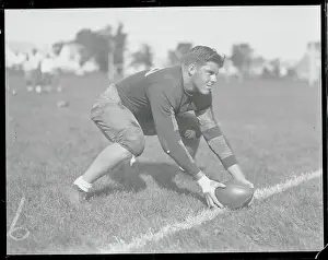 Providence Prints: Thomas F. Gilbane in Passing Position on Practice Field