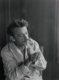 Thomas Hart Benton Smoking a Cigar