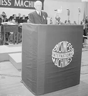 Thomas J Prints: Thomas J. Watson Standing at Podium
