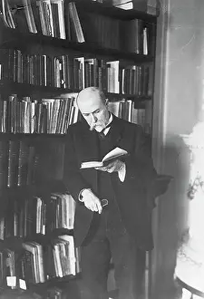 Library Prints: Thomas Masaryk Reading in Library
