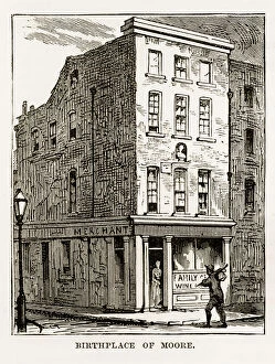 Images Dated 14th February 2018: Thomas Moore Home in Dublin, Ireland Victorian Engraving, Circa 1840