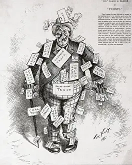 Thomas Nast Antitrust Cartoon on James G. Blaine