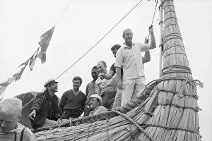 Prow Prints: Thor Heyerdahl With Crew On Bow Of Ship