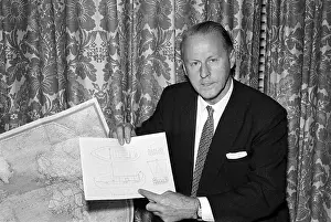 Ethnologist Prints: Thor Heyerdahl With Sketch Of Boat