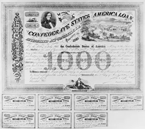 Government Bond Prints: One Thousand Dollar Confederate Bond