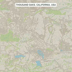 Computer Graphic Collection: Thousand Oaks California US City Street Map