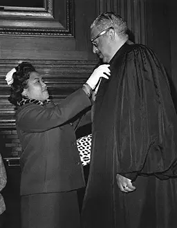 Adjusting Prints: Thurgood Marshall Before His Swearing in at the Supreme Court