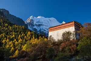 The Tibetan Monastery in Yading Nature Reserver
