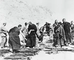 Buddhist Prints: Tibetan Monks Surrender