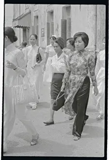 The Tiger Lady Walking Through Street