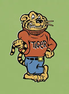No Peopl Prints: Tiger Wearing a Sweater and Jeans